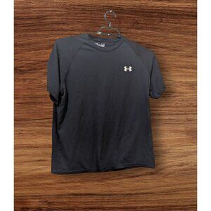 Under Armour Mens Black Short Sleeve Athletic T-Shirt Size L Polyester